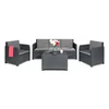 Tmavě šedý plastový lounge set pro 5 osob