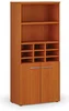 Třídicí regál PRIMO WOOD s dveřmi, třešeň, 9 přihrádek