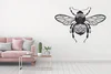 Včelí samolepka na zeď černá 60x42 cm