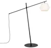 Venkovní designová stojací lampa Robbert černá s bílým stínítkem