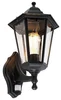 Venkovní nástěnná LED lampa s pohybovým senzorem černá