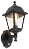 Venkovní nástěnná LED lampa s pohybovým senzorem černá