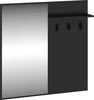 Věšákový panel PRUDHOE se zrcadlem, černý