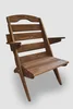 Vingo Skládací zahradní křeslo z borovice, vyšší, hnědé