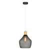 Visící lampa KOLEN – černá/přírodní