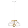 Visící lampa s dřevěnými a kovovými prvky