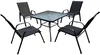 Zahradní set TAVERNO 1+4 černý s deskou 80x80 cm