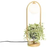 Zlatá stolní lampa Isabella s bílým sklem
