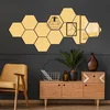 Zlaté hexagonální samolepky na zeď - 12 kusů