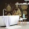 Zlatý meditující Budha – elegantní tapeta do interiéru