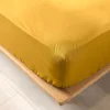 Žluté napínací prostěradlo z bio bavlny 90x190 cm