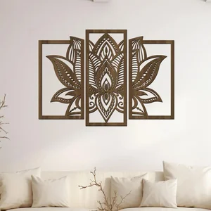 3D Dřevěná Mandala Plovoucí Květ