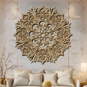 3D Dřevěná Mandala Života Ø 40 cm