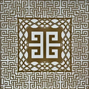 3D panel VERSO Greek Key 50x50 cm zlatobíly