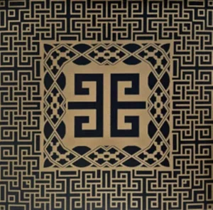3D Panel VERSO Greek Key Gold & Black 50x50 cm