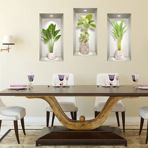 3D samolepky na zeď Banana Trees – sada 3 kusů