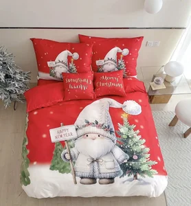 3D Vánoční povlečení Skřítek červený 3dílné Polycotton