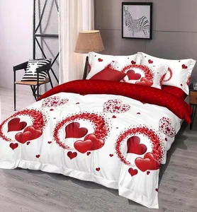 3dílné povlečení Srdíčka Polycotton bílé 200x140/90x70 cm