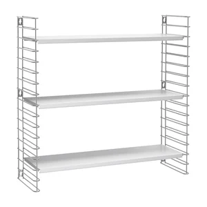 3patrový regál Metaltex Libro s bílými policemi, 70 cm šířka