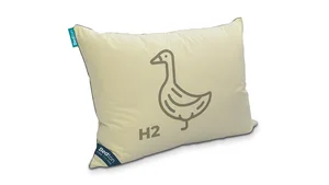 A-DUR SOFT péřový polštář 40×60 cm – 90/10, krémová sypkovina, tmavě hnědá lemovka