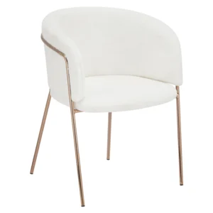 ADIMAR Jídelní křeslo Ivory / Rose Gold