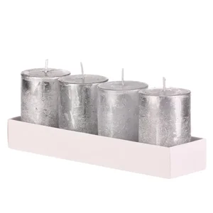 Adventní svíčky SVW1304 SIL, sada 4 ks, stříbrná