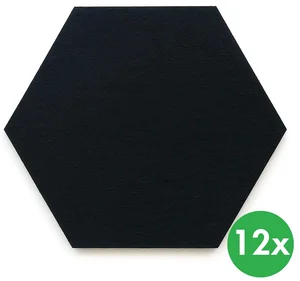 Akustický panel šestiúhelník 30x26 cm, černý, 12 ks