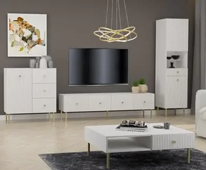 ALMONTE Obývací sestava bílo-zlatá