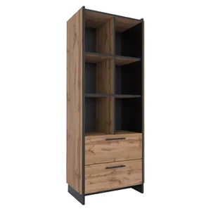 AMONI 2S otevřený regál dub wotan/černá