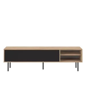 Ampère TV stolek, dekor dubu, černo-přírodní, 165 × 40 cm