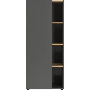 Antracitová knihovna Adrano z dubového dekoru 61x145x34 cm