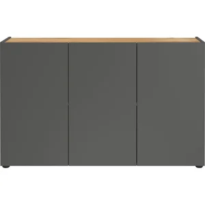 Antracitová skříňka Adrano s dubovým dekorem 120x76x34 cm