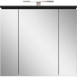 Antracitová skříňka Modesto se zrcadlem a LED osvětlením 76×74 cm