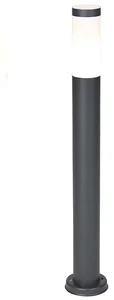Antracitově šedá venkovní sloupcová lampa 80 cm IP44 opál - Rox