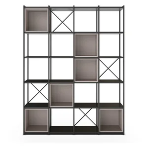 Anya: černo-krémová knihovna 140×179 cm