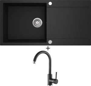 Aquastone Quadra 100 Černá Metalická a AQ 5561 Černá Metalická