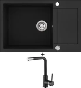 Aquastone QUADRA 80 a AQ 5581 Černá Metalická