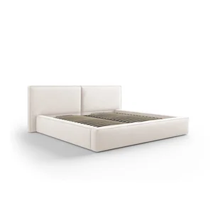 Arendal Cosmopolitan Design Béžová dvoulůžková postel 160×200 cm s úložným prostorem a roštem