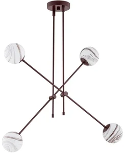 Argon 1842 - Lustr na tyči ABSOS 4xE14/7W/230V hnědý alabastr