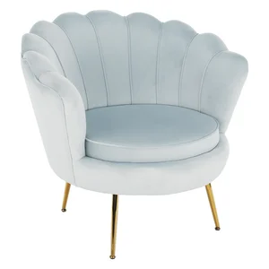 Art-deco křeslo z šedomodrého sametového materiálu