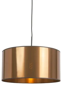 Art Deco závěsné svítidlo Combi 1, bílé s měděným stínidlem, 50 cm