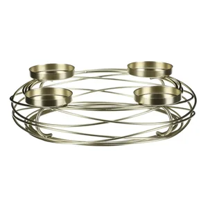 Autronic JS454 GOLD – Adventní kovový svícen na 4 čajové svíčky
