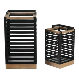 Autronic lucerny s kovovými pláty, sada 2 ks – černá