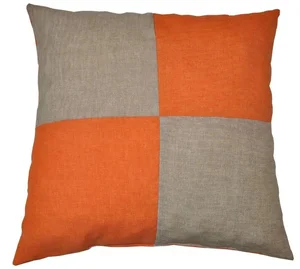 Axin Trading polštářek dvoubarevný tmavě béžová/oranžová