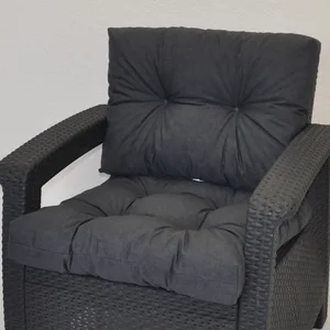 Axin Trading Polstr na křeslo z umělého ratanu – tmavě šedý melír