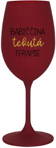 Babiččina tekutá terapie - bordo sklenice na víno 350 ml
