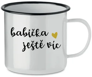 Babička Ještě Více - Bílý Smaltovaný Plecháček 350 ml