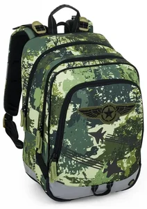 Bagmaster ALFA 25 B – Tříkomorový školní batoh s motivem stíhaček