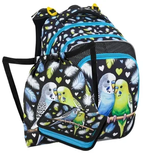 Bagmaster BETA 25 A školní batoh pro prvňáčky s papouškem