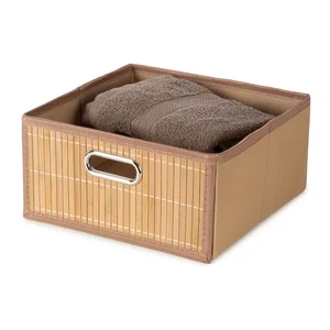 Bambusový úložný box 31×31×15 cm, přírodní barva